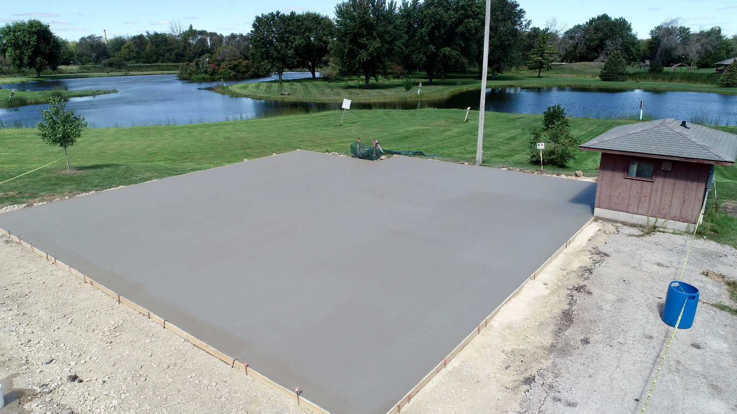 Dry-Hydrant Concrete slab foundation in Brandon Community Park for the Brandon-Fairwater Fire Department