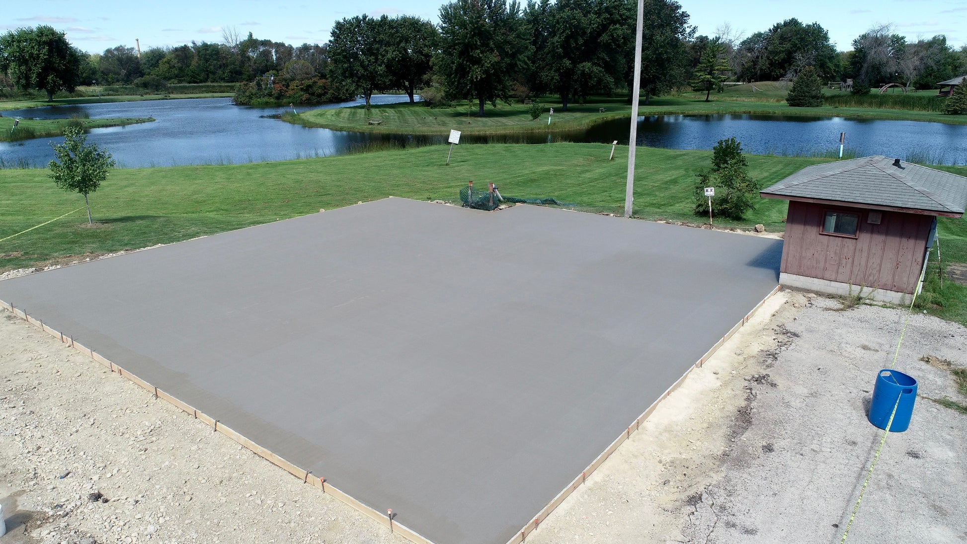 Dry-Hydrant Concrete slab foundation in Brandon Community Park for the Brandon-Fairwater Fire Department